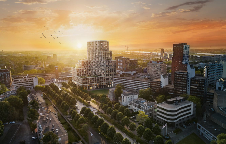 Het nieuwe Metterswane in de skyline van Nijmegen 